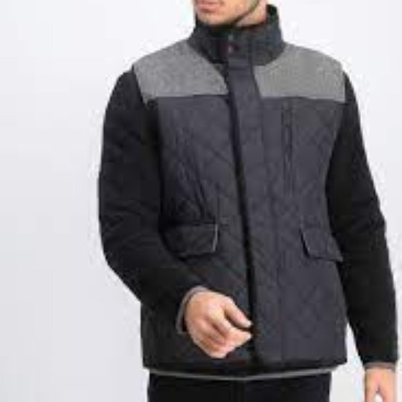 Vince Camuto Other - Vince Camuto black gray quilted zip up vest